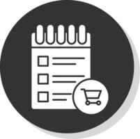 Shopping List Glyph Grey Circle Icon vector