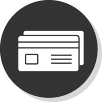 Debit Card Glyph Grey Circle Icon vector