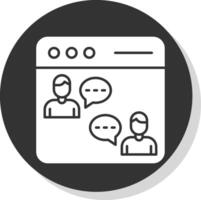 Online Chat Glyph Grey Circle Icon vector