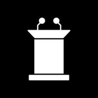 Podium Glyph Inverted Icon vector