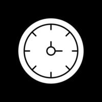 Clock Glyph Inverted Icon vector