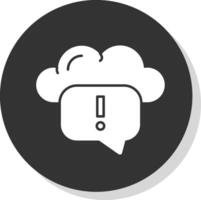 Cloud Messaging Glyph Grey Circle Icon vector