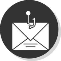 Phishing Glyph Grey Circle Icon vector