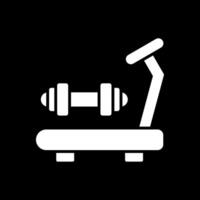 icono de glifo de gimnasio invertido vector