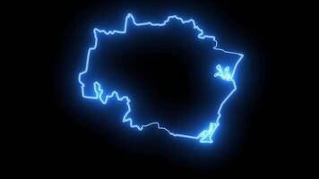 map of Port Macquarie in australia with glowing neon effect video