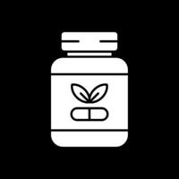 suplementos glifo invertido icono vector