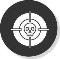 Targeted Glyph Grey Circle Icon vector
