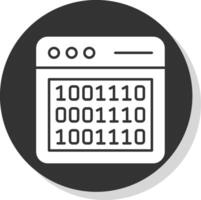 Binary Code Glyph Grey Circle Icon vector