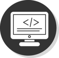 Programming Glyph Grey Circle Icon vector
