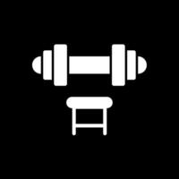 Dumbbell Glyph Inverted Icon vector