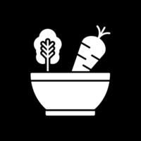 Salad Glyph Inverted Icon vector