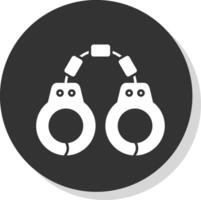 Handcuffs Glyph Grey Circle Icon vector