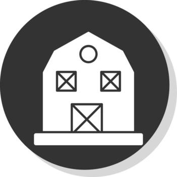 granero glifo gris circulo icono vector