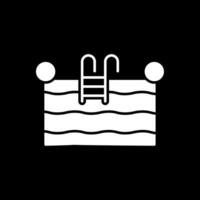 Swimming Pool Glyph Inverted Icon vector