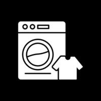icono de glifo de lavandería invertido vector