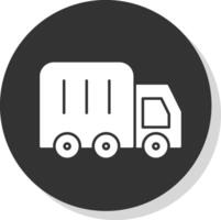 Lorry Glyph Grey Circle Icon vector