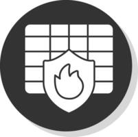 Firewall Glyph Grey Circle Icon vector