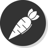 Zanahoria glifo gris circulo icono vector