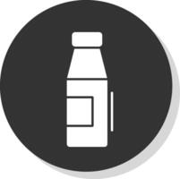 Leche botella glifo gris circulo icono vector