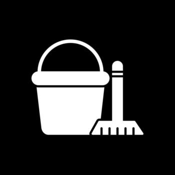 limpiar glifo invertido icono vector