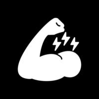 Muscle Glyph Inverted Icon vector