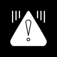 Warning Glyph Inverted Icon vector