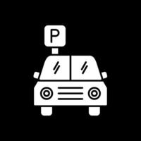 Parking Glyph Inverted Icon vector