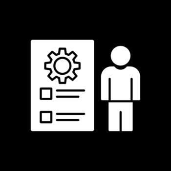 Responsability Glyph Inverted Icon vector