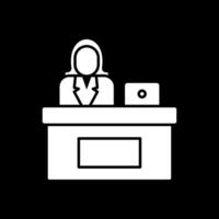 Secretary Glyph Inverted Icon vector