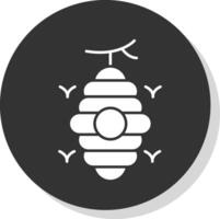 Beehive Glyph Grey Circle Icon vector