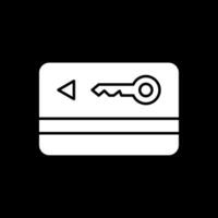 Key Card Glyph Inverted Icon vector