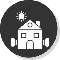 Farmhouse Glyph Grey Circle Icon vector