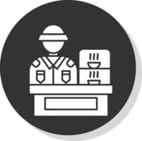 Canteen Glyph Grey Circle Icon vector