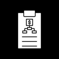 Planing Glyph Inverted Icon vector