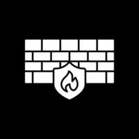 Firewall Glyph Inverted Icon vector