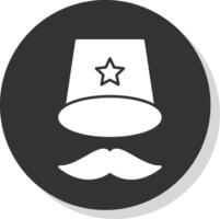 Top Hat Glyph Grey Circle Icon vector