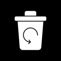 Trash Bin Glyph Inverted Icon vector