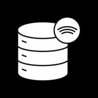 Wireless Database Glyph Inverted Icon vector