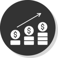 Chart Glyph Grey Circle Icon vector