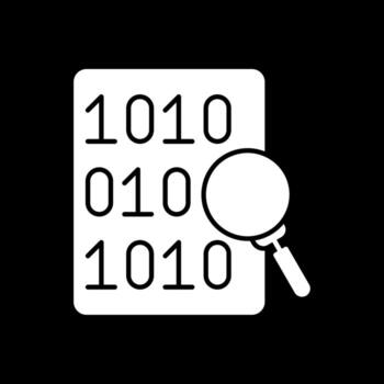 Code Search Glyph Inverted Icon vector