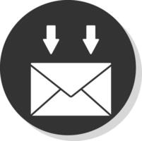 Mail Glyph Grey Circle Icon vector