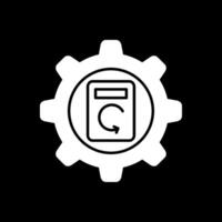 Process Data Glyph Inverted Icon vector