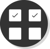 Check Box Glyph Grey Circle Icon vector