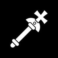 Scepter Glyph Inverted Icon vector