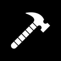 Hammer Glyph Inverted Icon vector