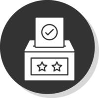 Voting Box Glyph Grey Circle Icon vector