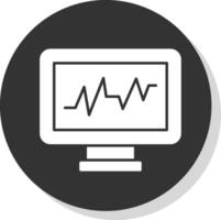 Cardiac Monitor Glyph Grey Circle Icon vector