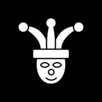 Jester Glyph Inverted Icon vector