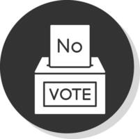 Vote NO Glyph Grey Circle Icon vector