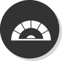 Protractor Glyph Grey Circle Icon vector